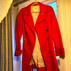 Old Navy red gently worn trench coat